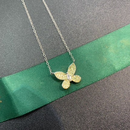 BUTTERFLY YELLOW DIAMOND PAVED NECKLACE
