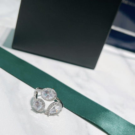 MULTI SHAPE SILVER DIAMOND ENGAGEMENT RING
