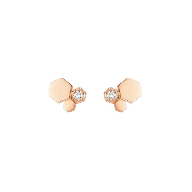 BEE LOVE PINK GOLD DIAMOND EARRINGS