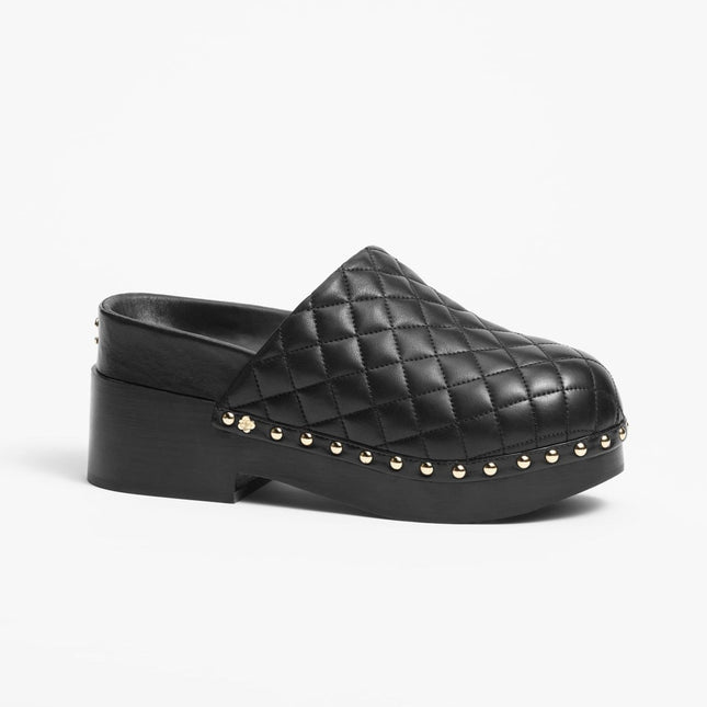 clogs black lambskin