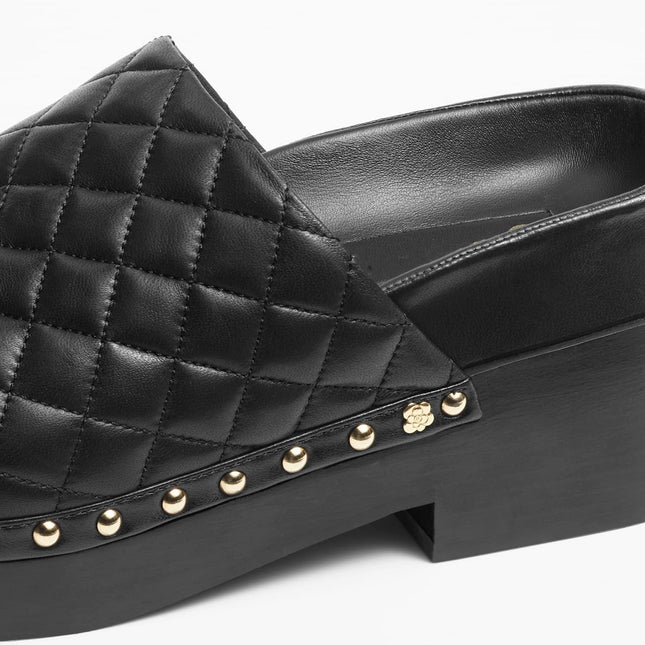 clogs black lambskin