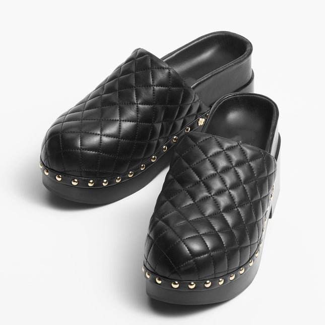 clogs black lambskin