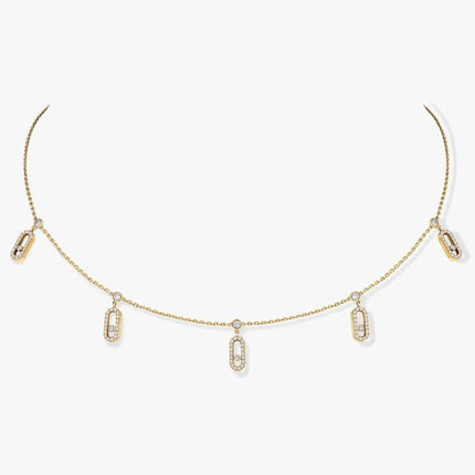 CHOKER MOVE UNO PAMPILLE PAVED GOLD DIAMOND NECKLACE