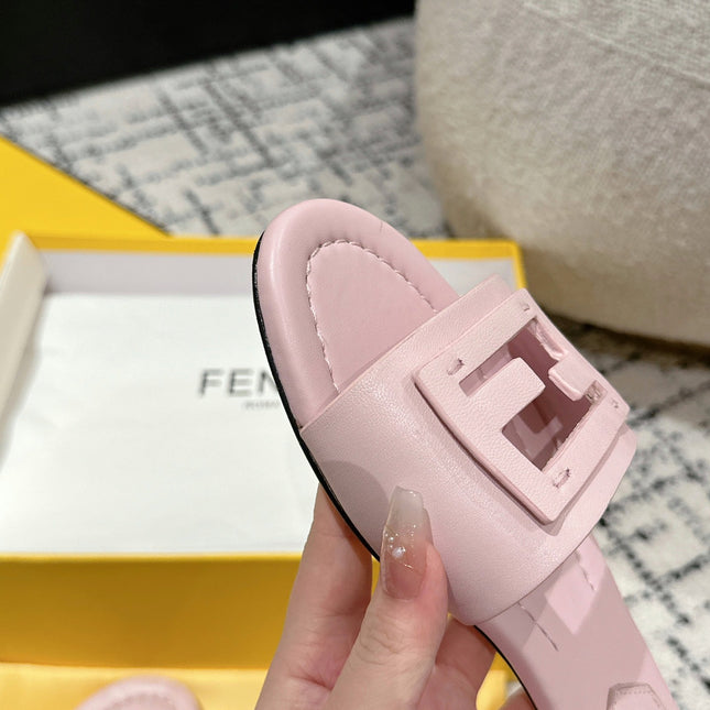 FF Baguette Light Pink Leather Slide