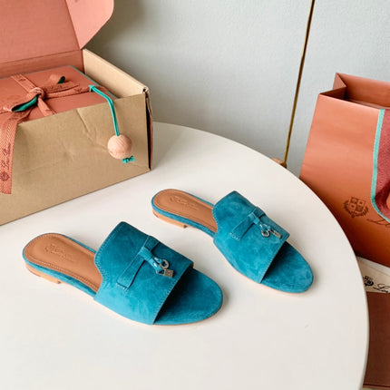 Summer Charms Sandals in Blue Sky Suede