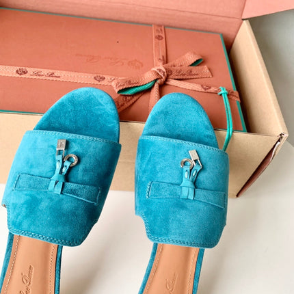 Summer Charms Sandals in Blue Sky Suede