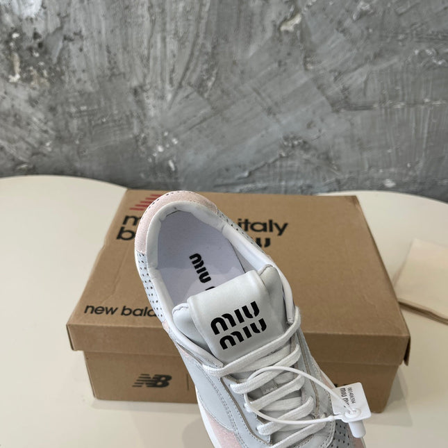 LIGHT GRAY MIX LIGHT PINK SNEAKERS COWHIDE