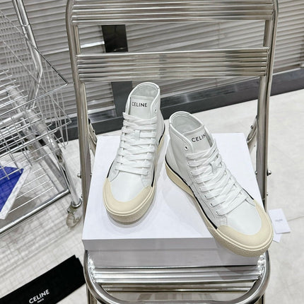 MID LOW LACE-UP ALAN SNEAKERS WITH TRIOMPHE PATCH IN CALFSKIN OPTIC WHITE