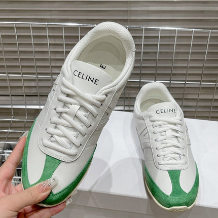 LOW LACE-UP SNEAKER IN CALFSKIN OPTIC WHITE GREEN