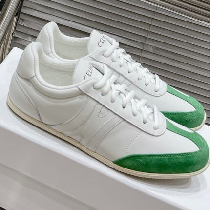 LOW LACE-UP SNEAKER IN CALFSKIN OPTIC WHITE GREEN