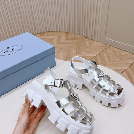 Pra Rubber Monolith Sandals 55 Silver White