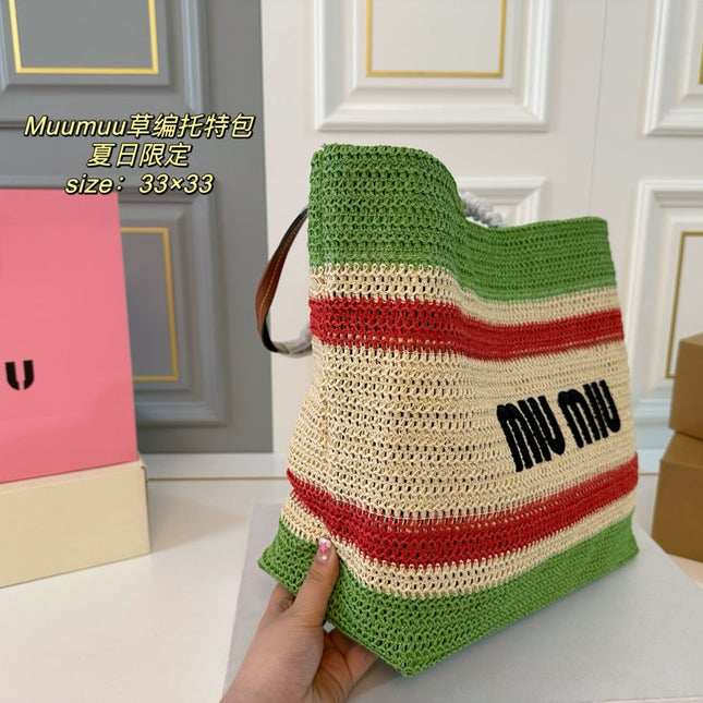 TOTE 33 BAG IN MULTICOLOR WOVEN STRAW