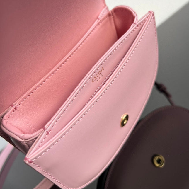 TRIOMPHE 15 Pastel Pink Calfskin Handbag