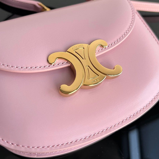TRIOMPHE 15 Pastel Pink Calfskin Handbag