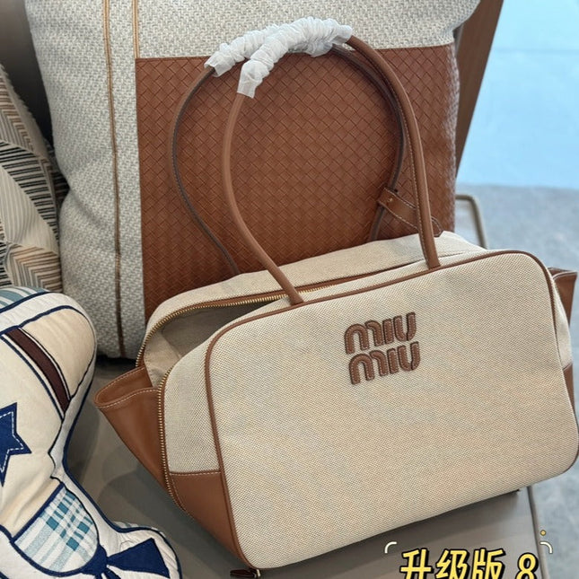 TOP - HANDLE 35 BAG IN  BEIGE CANVAS