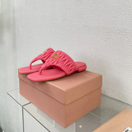 Flip-Flops Rose Leather Stylized