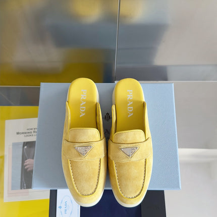 Pra Yellow Suede Leather Mule 25mm Rubber Sole