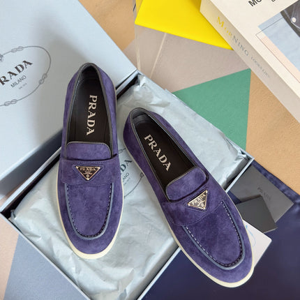 Pra Purple Suede Leather Loafers 25mm Rubber Sole