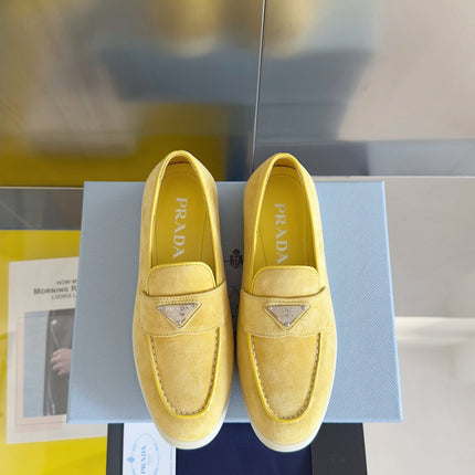 Pra Yellow Suede Leather Loafers 25mm Rubber Sole