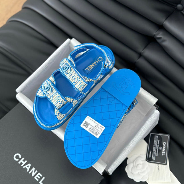 Dad Sandals Sheepskin  Cobalt Blue