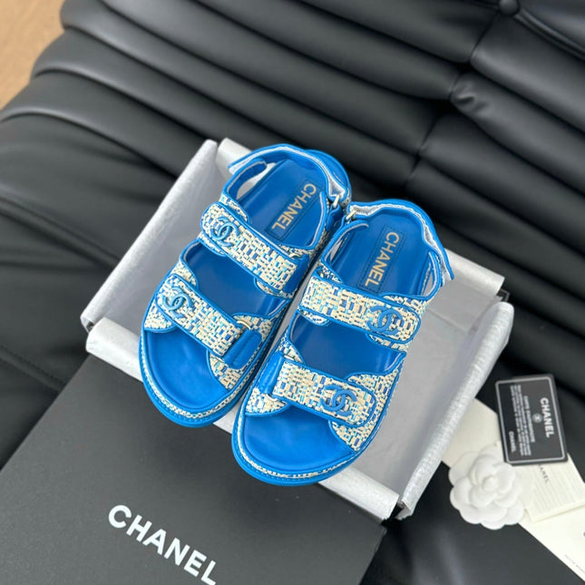 Dad Sandals Sheepskin  Cobalt Blue