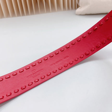 Vlogo Red Leather Buckle 40mm Red