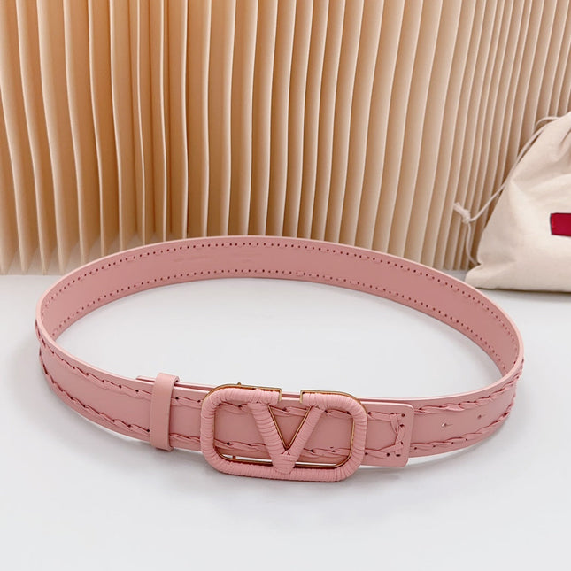 Vlogo Pink Leather Buckle 40mm Pink