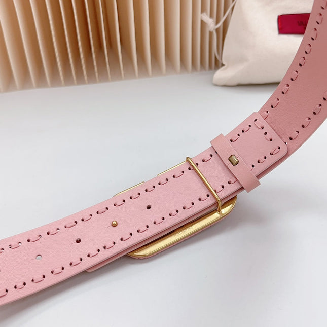 Vlogo Pink Leather Buckle 40mm Pink