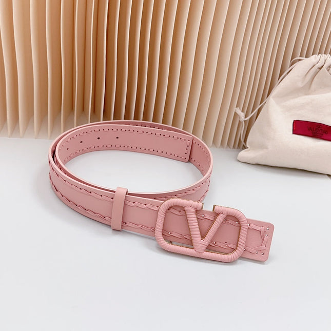 Vlogo Pink Leather Buckle 40mm Pink