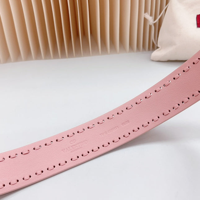 Vlogo Pink Leather Buckle 40mm Pink