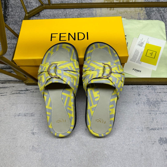 FF Feel 10 Yellow Grey FF jacquard Slide