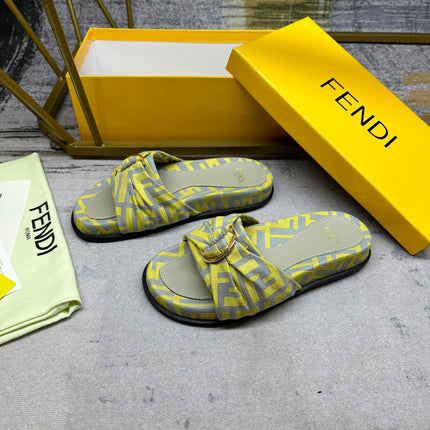 FF Feel 10 Yellow Grey FF jacquard Slide