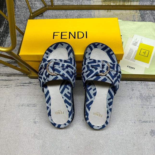 FF Feel 10 Blue Grey FF jacquard Slide