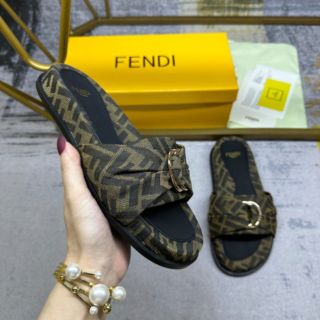 FF Feel 10 Olive Black FF jacquard Slide