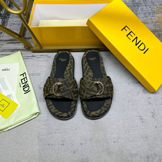 FF Feel 10 Olive Black FF jacquard Slide