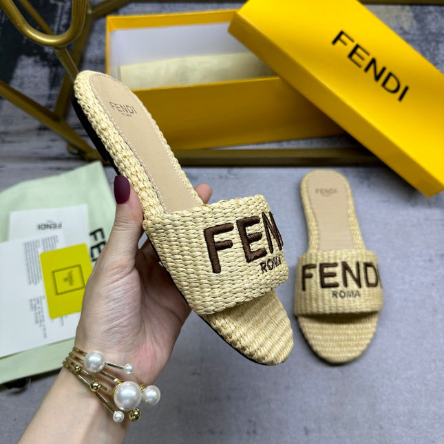 FF Signature 10 Beige Cotton Fibre Slide