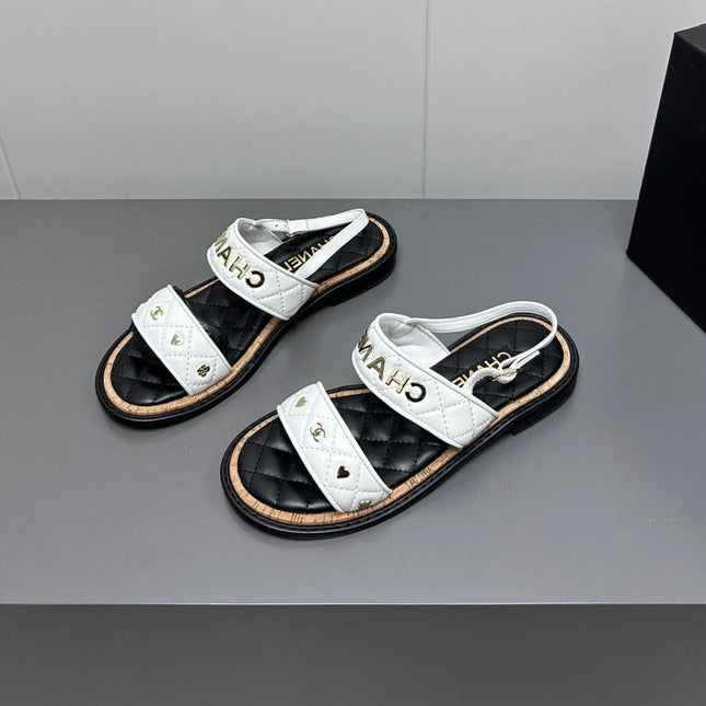 Dad sandals white calf leather