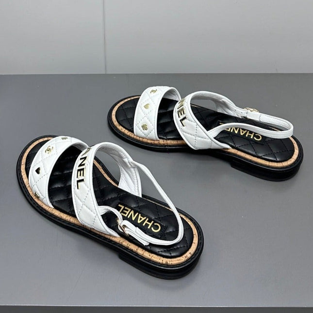 Dad sandals white calf leather