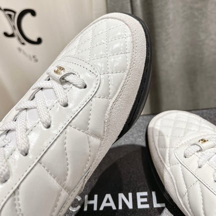 Double C  New Quilted Panda Shoes White Sheepskin