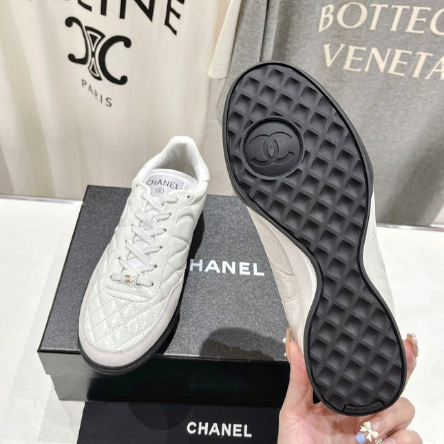 Double C  New Quilted Panda Shoes White Sheepskin
