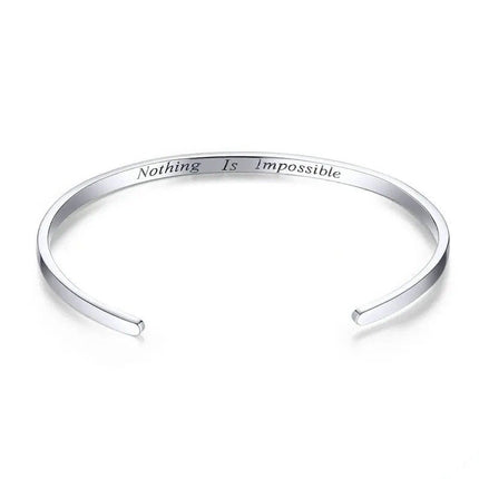 Engrave Courage Bangle "Nothing is impossible" Fashion