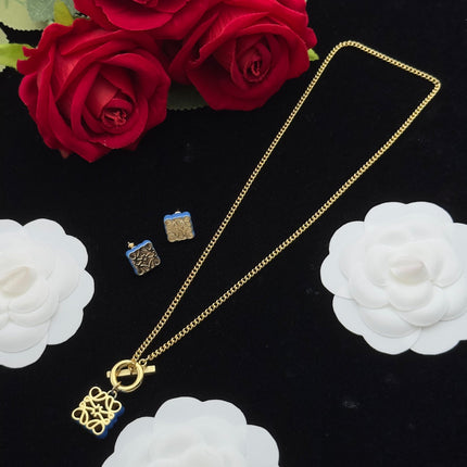 ANAGRAM BLUE GOLD NECKLACE