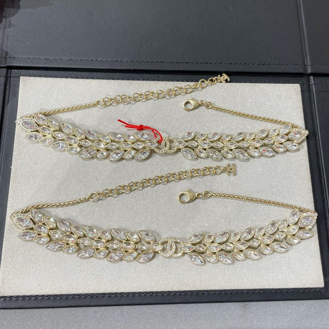 DOUBLE C SMALL FRAGRANT WHEAT EAR GOLD DIAMOND NECKLACE