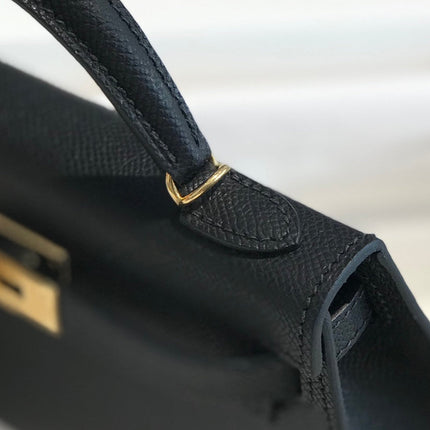 HM KELLY MINI 20 BLACK EPSOM GOLD HARDWARE