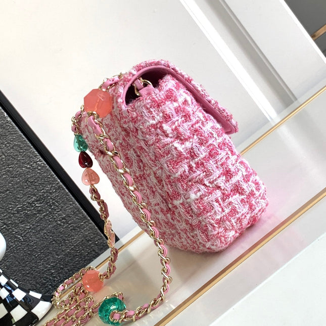 CC Mini 23P Bag 16cm Pink Woolen Plastic Bag